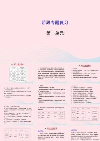 八年级历史上册 阶段专题复习 第1单元 列强的侵略与中国人民的抗争课件 岳麓版 课件