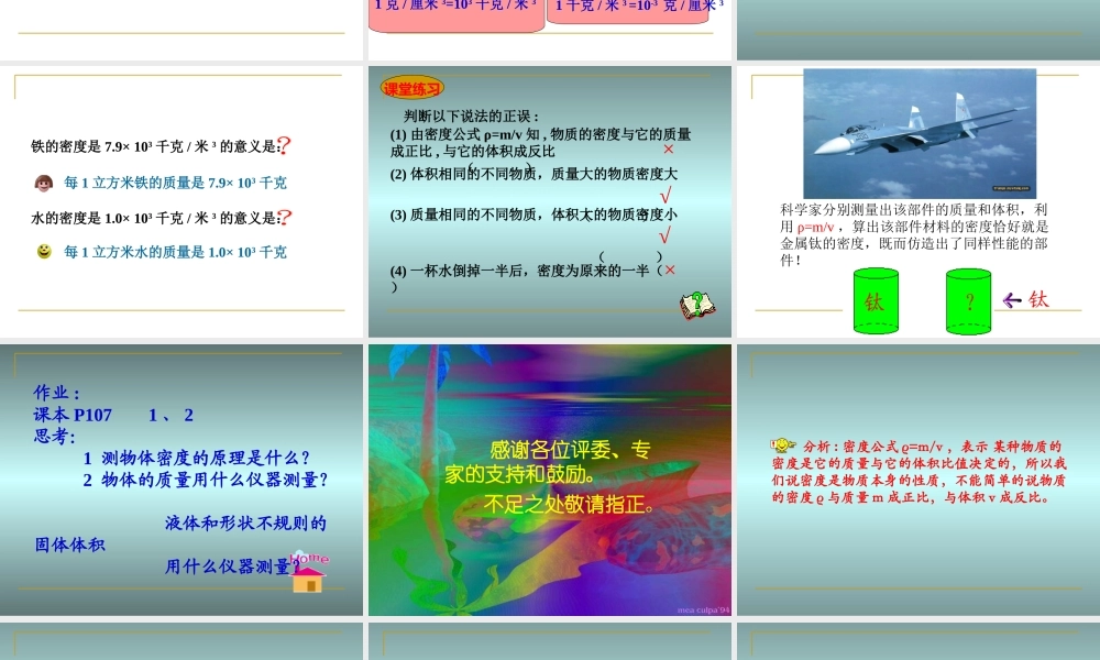 九年级物理(密度)课件