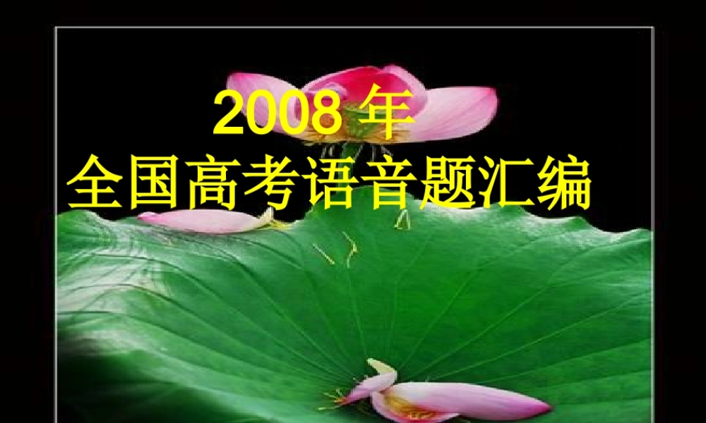 全国语文高考语音题汇编课件