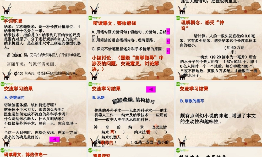 七年级语文下册 (神奇的纳米)课件 鄂教版 课件