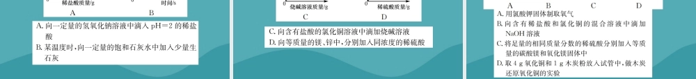 广西中考化学 中考6大题型轻松搞定 题型复习(一)函数图像题课件
