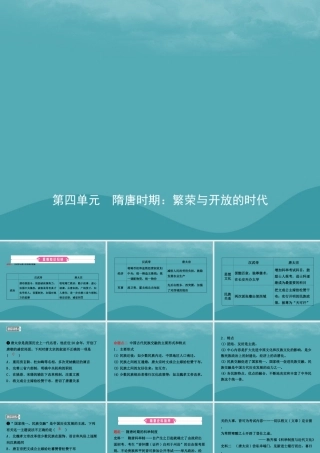 中考历史复习 第四单元 隋唐时期：繁荣与开放的时代课件