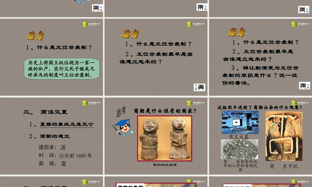 中学七年级历史上册(第4课 夏传子家天下)课件 岳麓版 课件