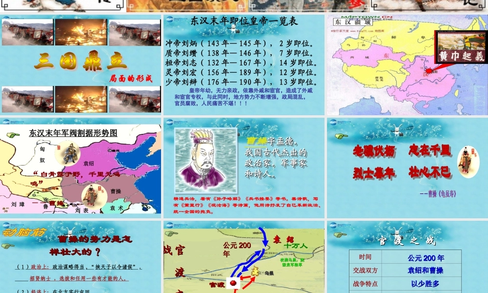 中学七年级历史上册 第三国鼎立局面的形成)课件 北师大版 课件