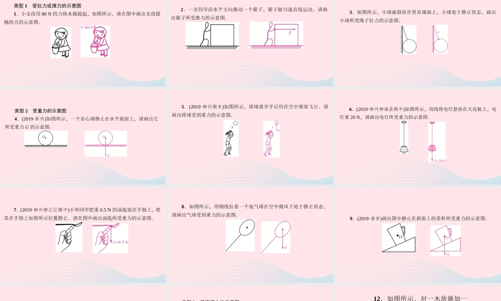 八年级物理下册 第六章 力和机械 小专题(二)力的作图课件 (新版)粤教沪版 课件