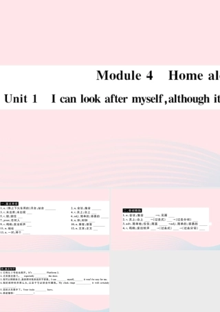 九年级英语上册 Module 4 Home aloneUnit 1 I can look after myself although it won t be easy for me(小册子)课件 (新版)外研版 课件