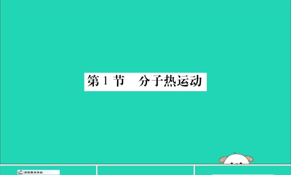 九年级物理全册 第十三章 内能 第1节 分子热运动课件 (新版)新人教版 课件