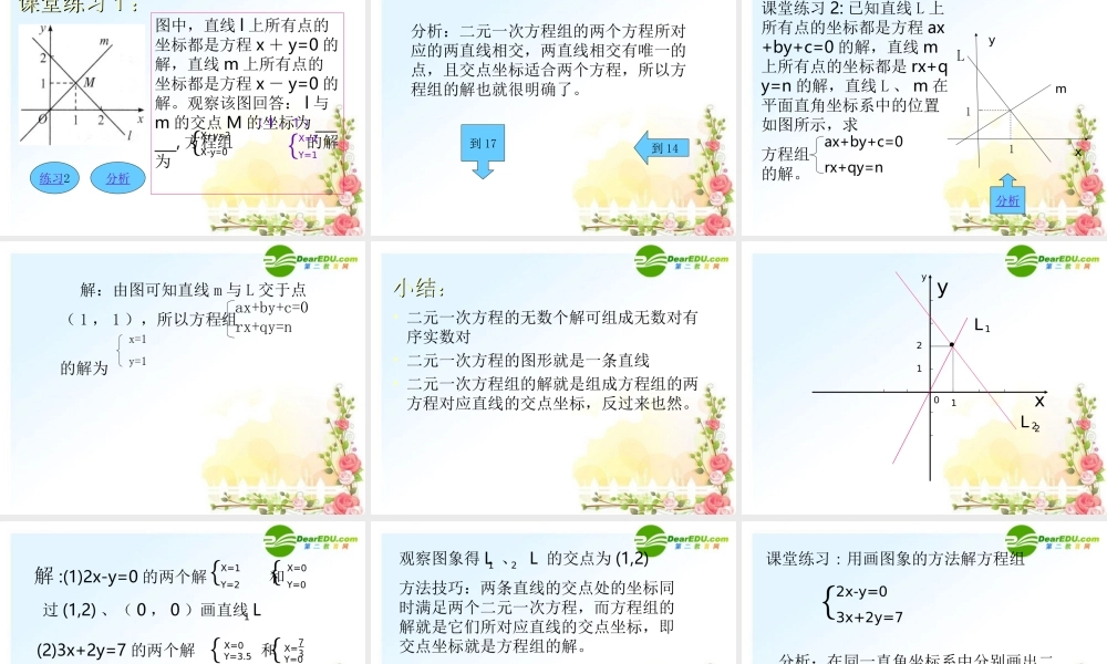 八年级数学上册 二元一次方程(组课件 冀教版 课件