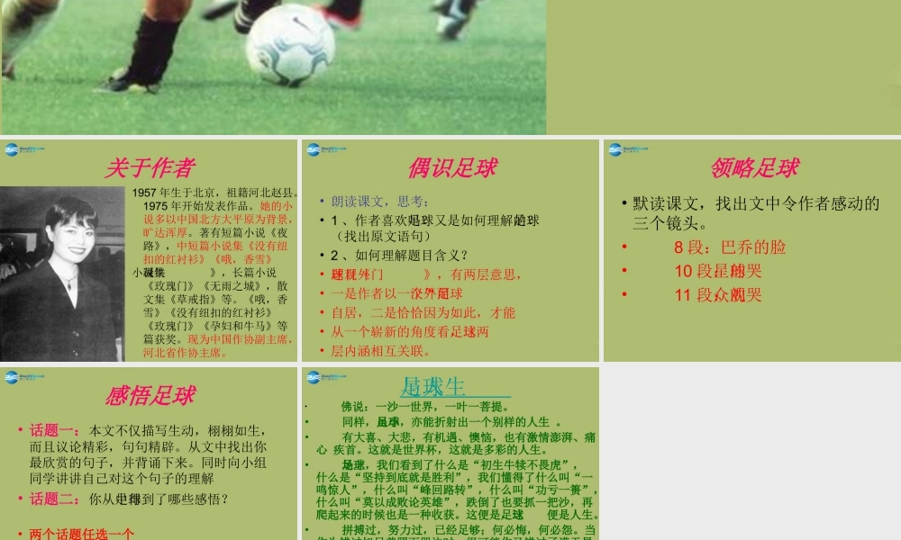 中学七年级语文上册 16 门外观球课件 鲁教版五四制 课件