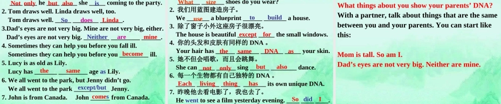 九年级英语下册 Unit2 DNA Lesson10课件 冀教版 课件