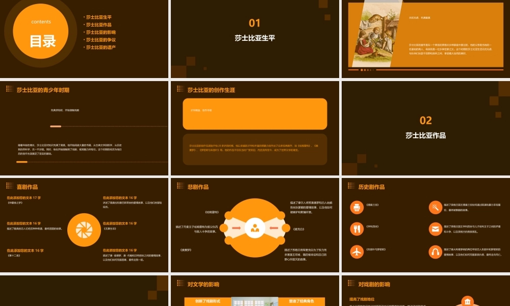 莎士比亚介绍精美课件