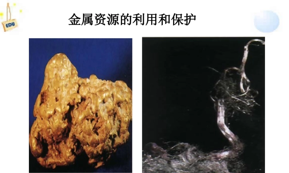 初三化学金属资源的利用和保护 课件