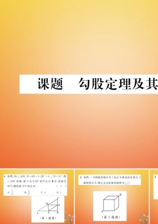 八年级数学下册 第1章 三角形的证明 课题5 勾股定理及其逆定理当堂检测课件 (新版)北师大版 课件