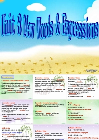人教版Unit8 New words Expressions 课件