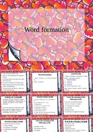 人教版高二英语Unit12 grammar(word formation) 课件