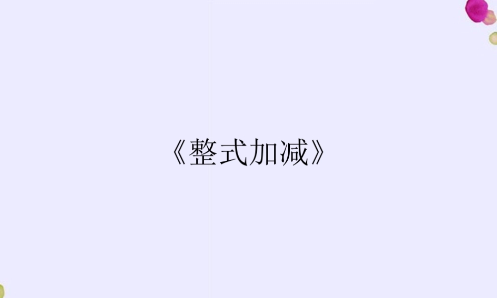 广东省珠海市七年级数学上册(整式加减)课件 新人教版 课件