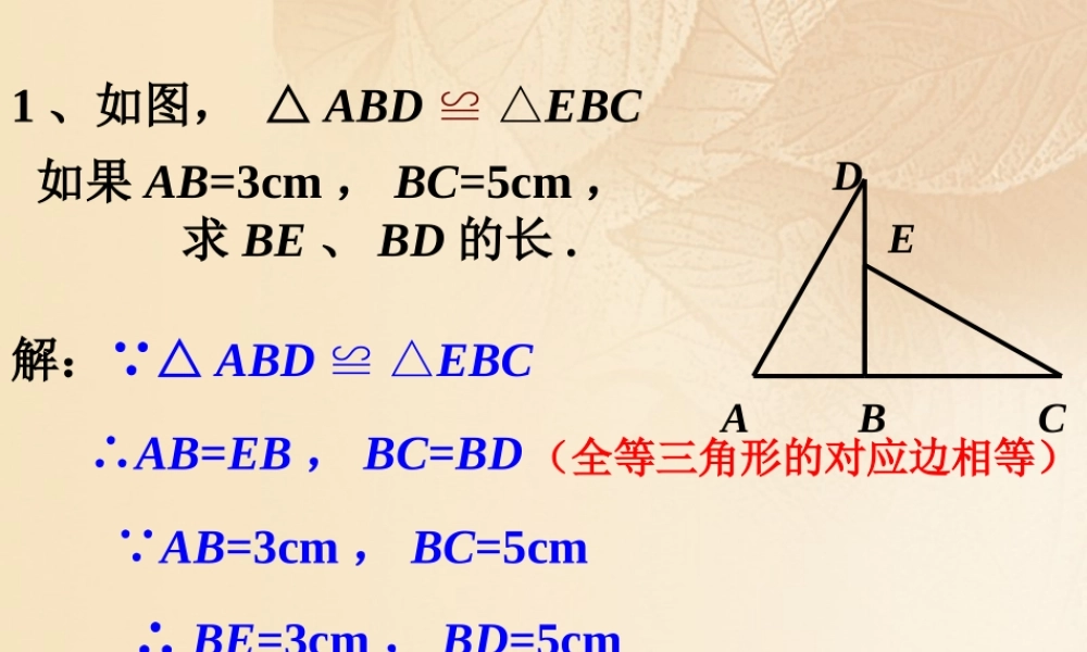 八年级数学上册 2.5(全等三角形)拓展素材 (新版)湘教版 素材