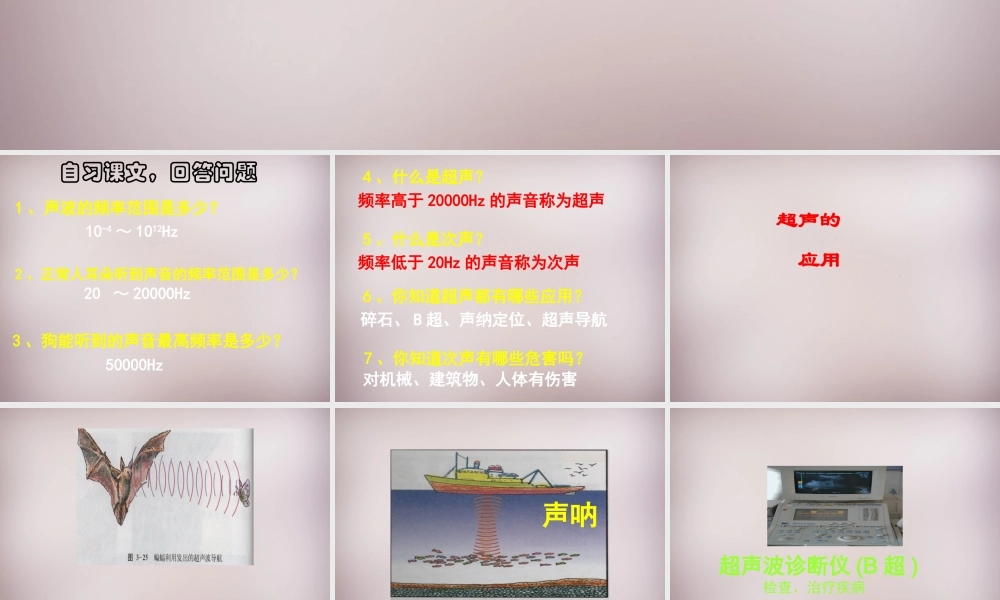 八年级物理全册 3.3 超声与次声课件 (新版)沪科版 课件