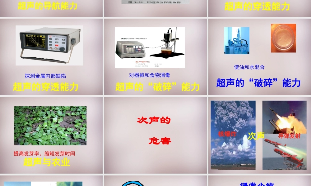 八年级物理全册 3.3 超声与次声课件 (新版)沪科版 课件