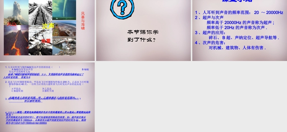 八年级物理全册 3.3 超声与次声课件 (新版)沪科版 课件