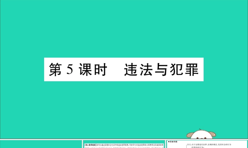 宁夏中考道德与法治考点复习 第二篇 第二板块 法律部分 第5课时 违法与犯罪课件