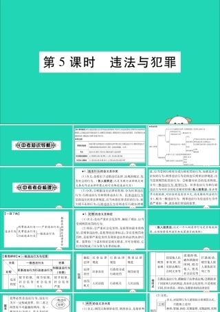 宁夏中考道德与法治考点复习 第二篇 第二板块 法律部分 第5课时 违法与犯罪课件