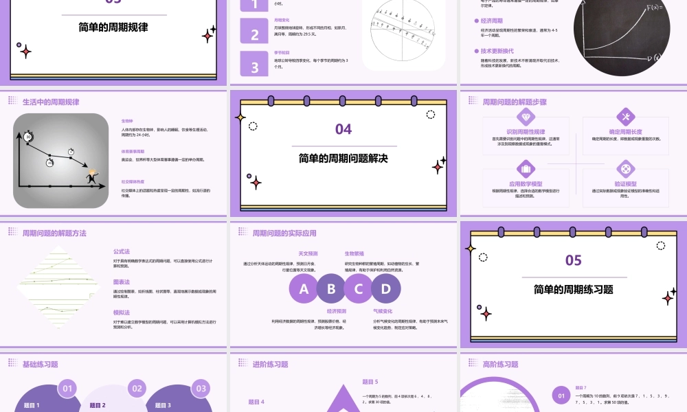 苏教版数学四年级上册《简单的周期》课件