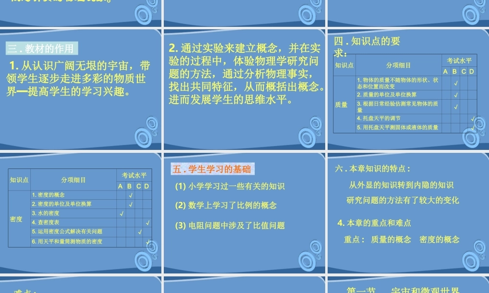 九年级物理 第十章多彩的物质世界全章综合复习课件  人教新课标版 课件