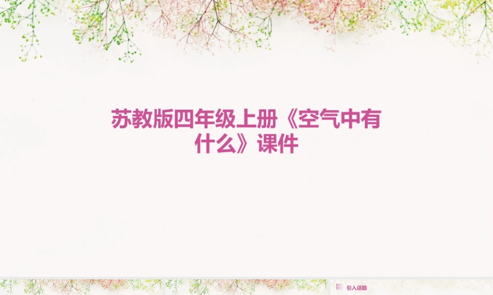 苏教版四年级上册《空气中有什么》课件