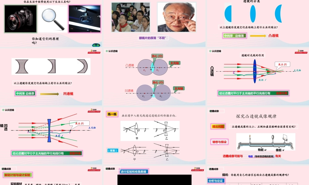 八年级物理全册 4.5 科学探究：凸透镜成像课件 (新版)沪科版 课件