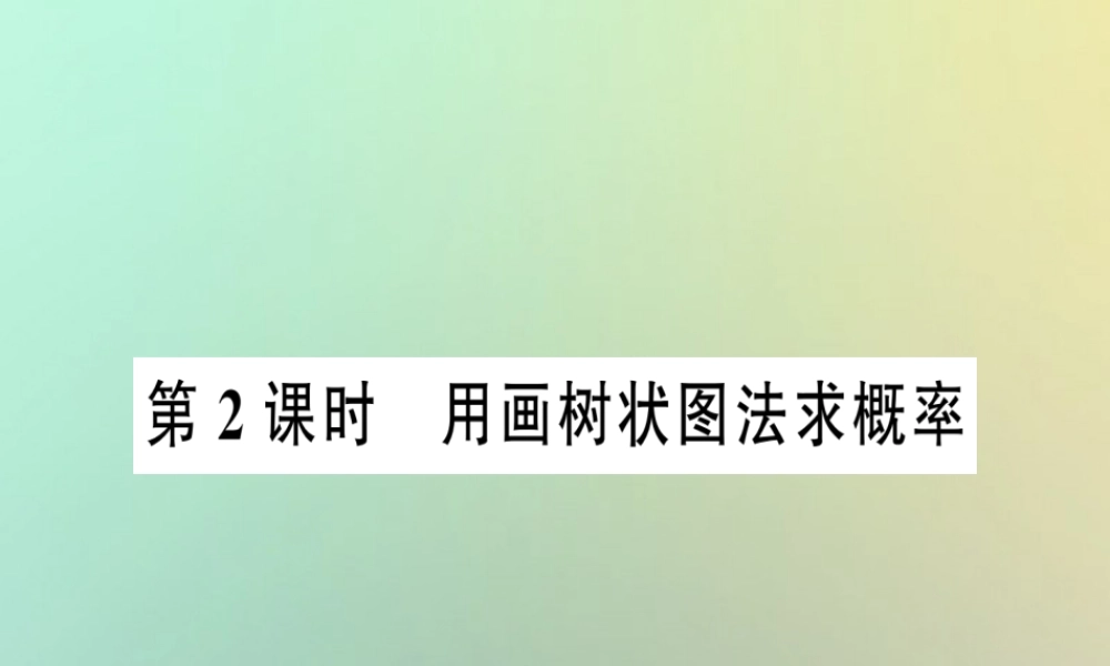 九年级数学上册 第二十五章 概率初步 252 用列举法求概率 第２课时 用画树状图法求概率习题课件 (新版)新人教版 课件
