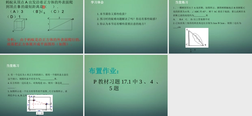 八年级数学下册 17.1 勾股定理(第2课时)课件 (新版)新人教版 课件