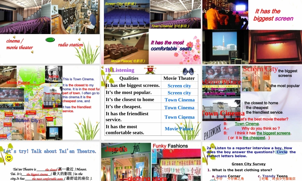 八年级英语上册 Unit 12 What is the best radio station _ Section A   课件人教版新目标 课件