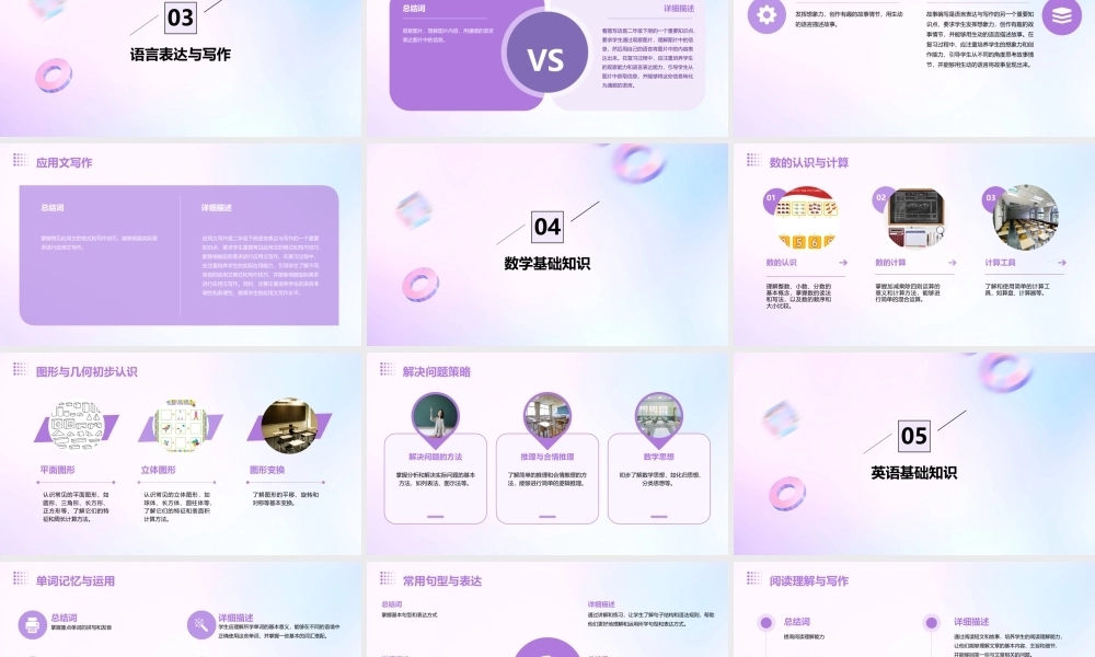 苏教版二年级下册期末复习知识点梳理课件