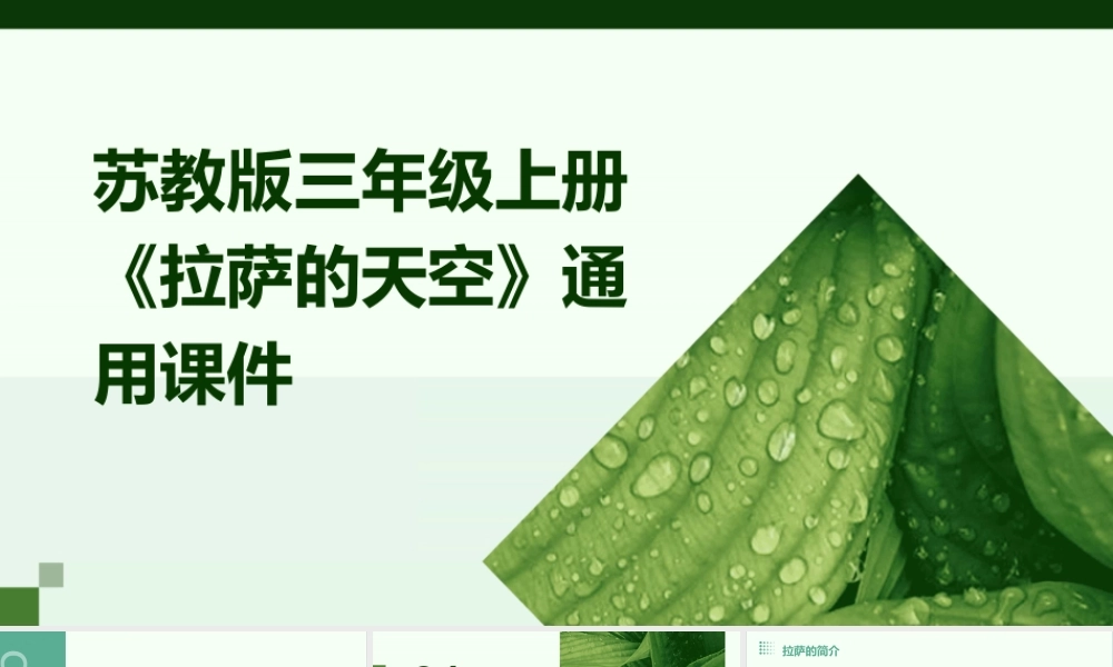 苏教版三年级上册《拉萨的天空》通用课件