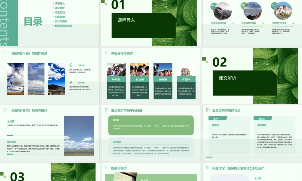 苏教版三年级上册《拉萨的天空》通用课件