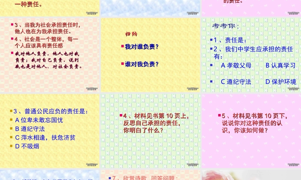 九年级政治我的角色我的责任课件 新课标 人教版 课件