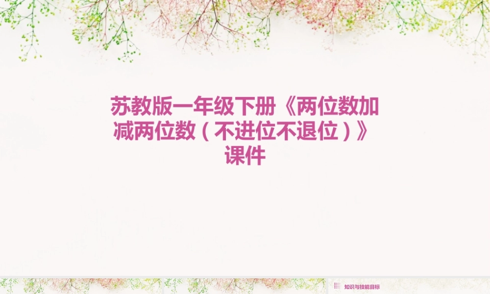 苏教版一年级下册《两位数加减两位数(不进位不退位)》课件