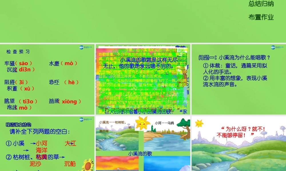 七年级语文上册 18 小溪流的歌课件 语文版 课件