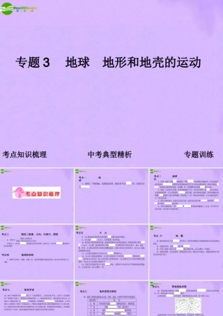 中考地理 专题3 地球 地形和地壳的运动复习课件 人教新课标版 课件