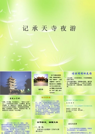 八年级语文上册 第四单元 17(记承天寺夜游)课件 (新版)苏教版 课件