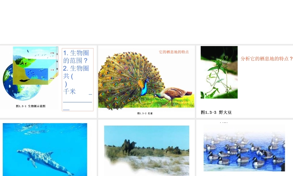 七年级生物上：第一单元第三章第一节 生物圈与栖息地课件(济南版) 课件