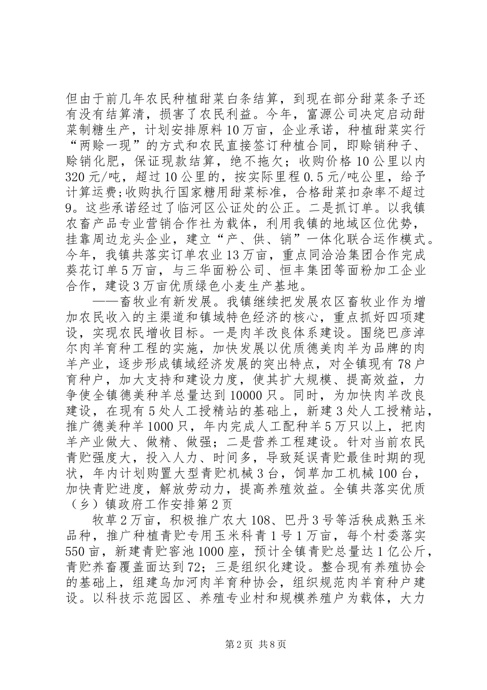 （乡）镇政府工作安排_第2页