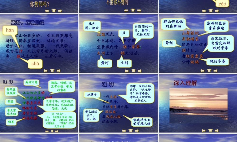 九年级语文下册(沁园春 雪)课件15长春版 课件