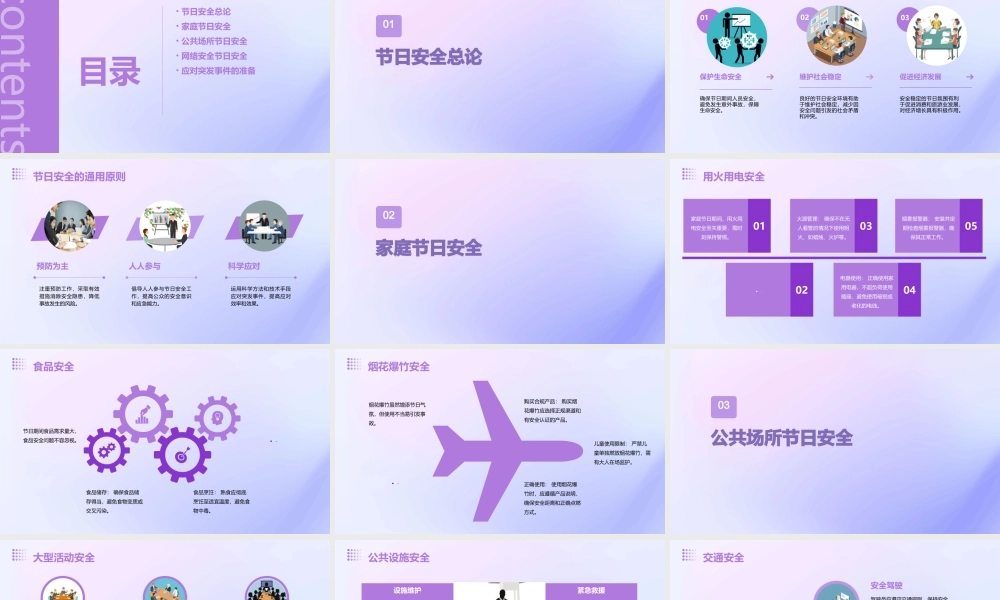 节日安全注意事项通用课件