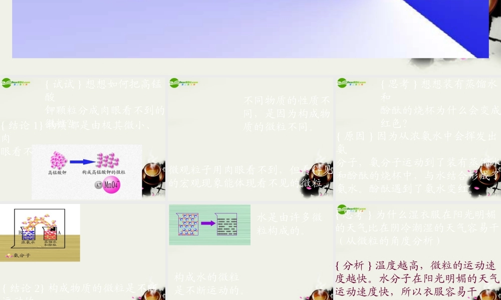 九年级政治 用微粒的观点看物质课件3 沪教版 课件