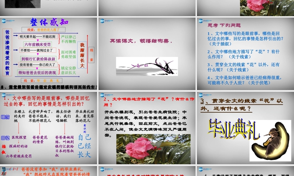 中学七年级语文下册(第2课 爸爸的花儿落了)课件 新人教版 课件
