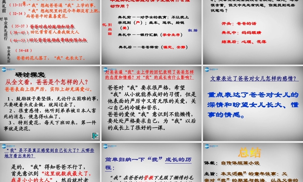 中学七年级语文下册(第2课 爸爸的花儿落了)课件 新人教版 课件