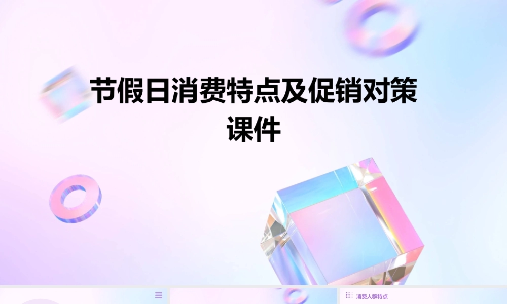 节假日消费特点及促销对策课件