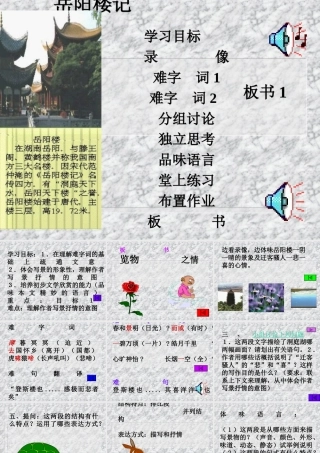 九年级语文阳楼记 课件浙教版 课件